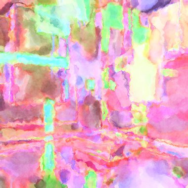 Modern fırça darbeleri. Poster, duvar sanatı, afiş, kart, kitap kapağı veya ambalaj için rahatlatıcı kompozisyonun yumuşak renkli çizimi. Pastel renklerle suluboya.