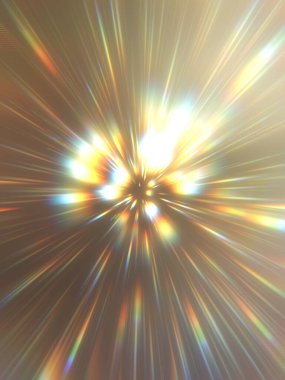 Parlak, canlı ve renkli duvar kağıtları. Parlayan parçacıkları ve çizgileri olan ışık patlaması yıldızı. Güzel soyut ışın arkaplanı.