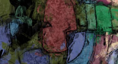 Kaos duvarı sanatı. Sanatsal canlılık ve renkli duvar kâğıdı. Kaotik resim. Taranmış Boyalı Soyut Arkaplan. Fırça darbesi ile boyanmış. Tuval üzerinde etkileyici fırçalanmış resim