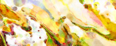 Modern fırça darbeleri. Poster, duvar sanatı, afiş, kart, kitap kapağı veya ambalaj için rahatlatıcı kompozisyonun yumuşak renkli çizimi. Pastel renklerle suluboya.