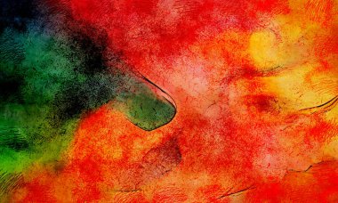 Boya üzerine ekşi mürekkep çizimi. Vahşi soyut illüstrasyon arka planı. Yaratıcı renkli duvar kağıdı. Aşırı kasvetli duvar kapağı. Kaotik resim.