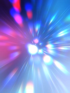 Parlak, canlı ve renkli duvar kağıtları. Parlayan parçacıkları ve çizgileri olan ışık patlaması yıldızı. Güzel soyut ışın arkaplanı.