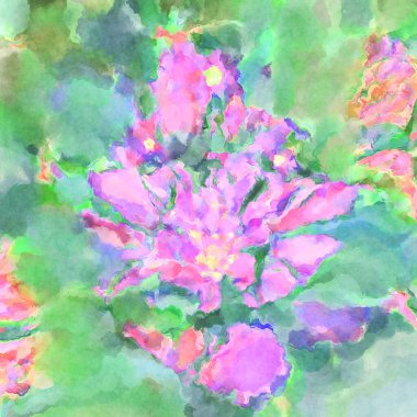 Modern fırça darbeleri. Poster, duvar sanatı, afiş, kart, kitap kapağı veya ambalaj için rahatlatıcı kompozisyonun yumuşak renkli çizimi. Pastel renklerle suluboya.