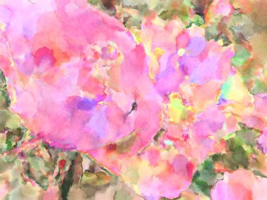 Modern fırça darbeleri. Poster, duvar sanatı, afiş, kart, kitap kapağı veya ambalaj için rahatlatıcı kompozisyonun yumuşak renkli çizimi. Pastel renklerle suluboya.