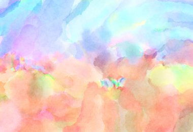 Modern fırça darbeleri. Poster, duvar sanatı, afiş, kart, kitap kapağı veya ambalaj için rahatlatıcı kompozisyonun yumuşak renkli çizimi. Pastel renklerle suluboya.