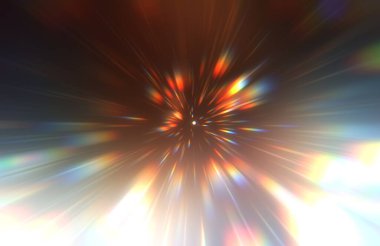 Parlak, canlı ve renkli duvar kağıtları. Parlayan parçacıkları ve çizgileri olan ışık patlaması yıldızı. Güzel soyut ışın arkaplanı.