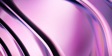 Renkli dalgalı yansıtıcı duvar kağıdının üç boyutlu çizimi. Duvar kağıdı, afiş, arkaplan, kart, kitap kapağı veya web sitesi için grafiksel illüstrasyon. Soyut arkaplan. 