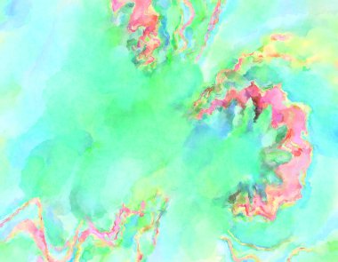 Modern fırça darbeleri. Poster, duvar sanatı, afiş, kart, kitap kapağı veya ambalaj için rahatlatıcı kompozisyonun yumuşak renkli çizimi. Pastel renklerle suluboya.