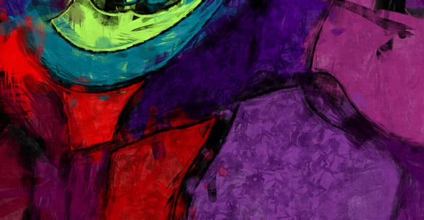 Kaos Väggkonst Konstnärlig Pulserande Och Färgglada Tapeter Kaotisk Målning Borstad — Stockfoto