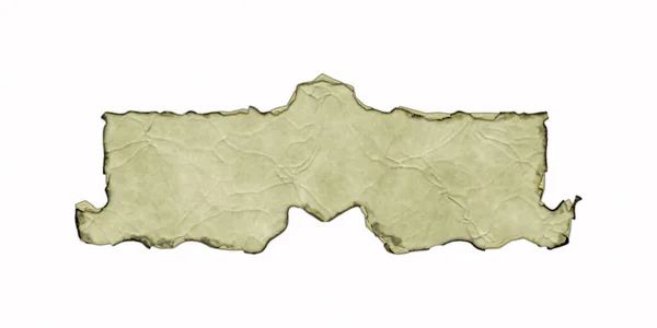 Antique Parchment Banner Burnt Curled Edges Isolated White Background Fantasy — Stock Photo, Image