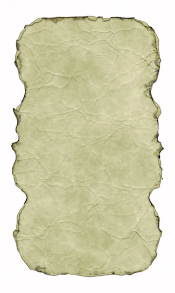Antique Parchment Banner Burnt Curled Edges Isolated White Background Fantasy — Stock Photo, Image