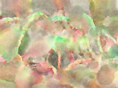 Modern fırça darbeleri. Poster, duvar sanatı, afiş, kart, kitap kapağı veya ambalaj için rahatlatıcı kompozisyonun yumuşak renkli çizimi. Pastel renklerle suluboya.