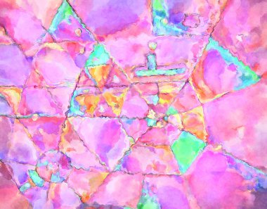 Modern fırça darbeleri. Poster, duvar sanatı, afiş, kart, kitap kapağı veya ambalaj için rahatlatıcı kompozisyonun yumuşak renkli çizimi. Pastel renklerle suluboya.