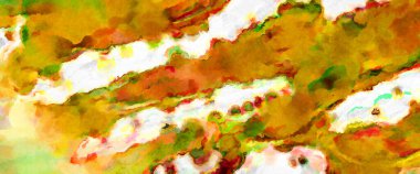 Modern fırça darbeleri. Poster, duvar sanatı, afiş, kart, kitap kapağı veya ambalaj için rahatlatıcı kompozisyonun yumuşak renkli çizimi. Pastel renklerle suluboya.