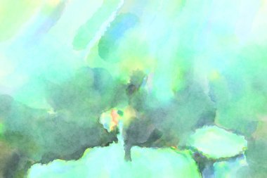 Modern fırça darbeleri. Poster, duvar sanatı, afiş, kart, kitap kapağı veya ambalaj için rahatlatıcı kompozisyonun yumuşak renkli çizimi. Pastel renklerle suluboya.