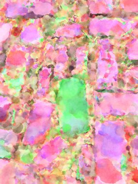 Modern fırça darbeleri. Poster, duvar sanatı, afiş, kart, kitap kapağı veya ambalaj için rahatlatıcı kompozisyonun yumuşak renkli çizimi. Pastel renklerle suluboya.