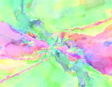 Modern fırça darbeleri. Poster, duvar sanatı, afiş, kart, kitap kapağı veya ambalaj için rahatlatıcı kompozisyonun yumuşak renkli çizimi. Pastel renklerle suluboya.