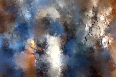 Tuval üzerinde etkileyici fırçalanmış resim. Soyut doku. 2D çizim. Geniş fırça darbeleri. Modern dijital sanat. Çağdaş fırça. Modern ifade. Popüler biçim boyanmış resim.