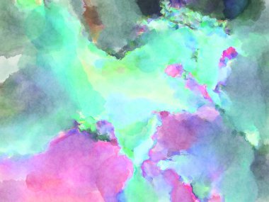 Modern fırça darbeleri. Poster, duvar sanatı, afiş, kart, kitap kapağı veya ambalaj için rahatlatıcı kompozisyonun yumuşak renkli çizimi. Pastel renklerle suluboya.