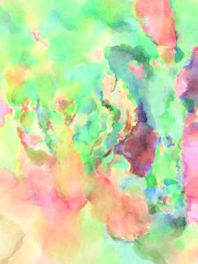 Modern fırça darbeleri. Poster, duvar sanatı, afiş, kart, kitap kapağı veya ambalaj için rahatlatıcı kompozisyonun yumuşak renkli çizimi. Pastel renklerle suluboya.