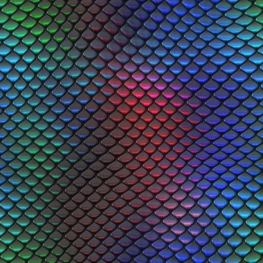 Kusursuz bir fantezi modeli. Sürüngen dokusu. Renkli ve canlı fayanslar. Egzotik fayanslı yüzey. Doğa baskısı.