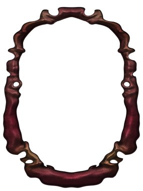 Üç boyutlu metalik illüstrasyon. Beyaz arka planda izole edilmiş fantezi çerçevesi. Davetiyeler, posterler, menü, hatıra defteri ve sunum için mükemmel. Metnin için şablon.