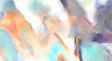 Modern fırça darbeleri. Poster, duvar sanatı, afiş, kart, kitap kapağı veya ambalaj için rahatlatıcı kompozisyonun yumuşak renkli çizimi. Pastel renklerle suluboya.