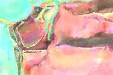 Modern fırça darbeleri. Poster, duvar sanatı, afiş, kart, kitap kapağı veya ambalaj için rahatlatıcı kompozisyonun yumuşak renkli çizimi. Pastel renklerle suluboya.