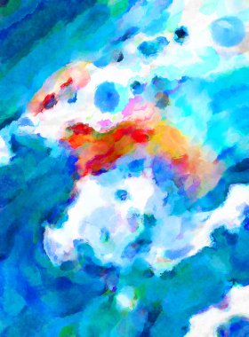 Modern fırça darbeleri. Poster, duvar sanatı, afiş, kart, kitap kapağı veya ambalaj için rahatlatıcı kompozisyonun yumuşak renkli çizimi. Pastel renklerle suluboya.