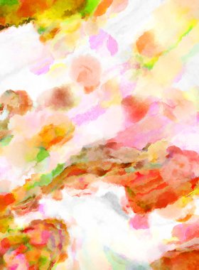 Modern fırça darbeleri. Poster, duvar sanatı, afiş, kart, kitap kapağı veya ambalaj için rahatlatıcı kompozisyonun yumuşak renkli çizimi. Pastel renklerle suluboya.