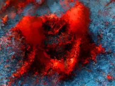 Tuval üzerinde etkileyici fırçalanmış resim. Soyut doku. 2D çizim. Geniş fırça darbeleri. Modern dijital sanat. Çağdaş fırça. Modern ifade. Popüler biçim boyanmış resim.