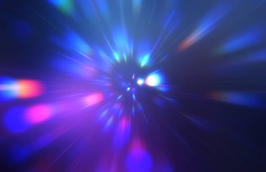 Parlak, canlı ve renkli duvar kağıtları. Parlayan parçacıkları ve çizgileri olan ışık patlaması yıldızı. Güzel soyut ışın arkaplanı.