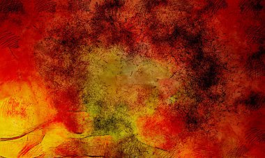 Boya üzerine ekşi mürekkep çizimi. Vahşi soyut illüstrasyon arka planı. Yaratıcı renkli duvar kağıdı. Aşırı kasvetli duvar kapağı. Kaotik resim.