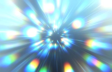 Parlak, canlı ve renkli duvar kağıtları. Parlayan parçacıkları ve çizgileri olan ışık patlaması yıldızı. Güzel soyut ışın arkaplanı.