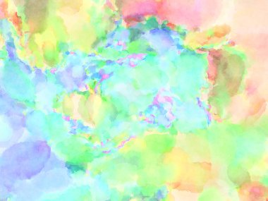 Modern fırça darbeleri. Poster, duvar sanatı, afiş, kart, kitap kapağı veya ambalaj için rahatlatıcı kompozisyonun yumuşak renkli çizimi. Pastel renklerle suluboya.