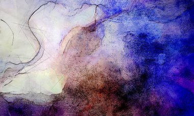 Boya üzerine ekşi mürekkep çizimi. Vahşi soyut illüstrasyon arka planı. Yaratıcı renkli duvar kağıdı. Aşırı kasvetli duvar kapağı. Kaotik resim.