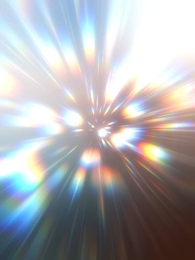 Parlak, canlı ve renkli duvar kağıtları. Parlayan parçacıkları ve çizgileri olan ışık patlaması yıldızı. Güzel soyut ışın arkaplanı.