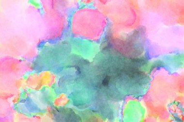 Modern fırça darbeleri. Poster, duvar sanatı, afiş, kart, kitap kapağı veya ambalaj için rahatlatıcı kompozisyonun yumuşak renkli çizimi. Pastel renklerle suluboya.