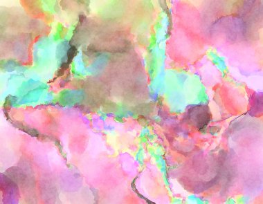 Modern fırça darbeleri. Poster, duvar sanatı, afiş, kart, kitap kapağı veya ambalaj için rahatlatıcı kompozisyonun yumuşak renkli çizimi. Pastel renklerle suluboya.