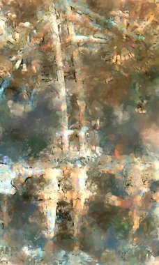 Tuval üzerinde etkileyici fırçalanmış resim. Soyut doku. 2D çizim. Geniş fırça darbeleri. Modern dijital sanat. Çağdaş fırça. Modern ifade. Popüler biçim boyanmış resim.