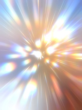 Parlak, canlı ve renkli duvar kağıtları. Parlayan parçacıkları ve çizgileri olan ışık patlaması yıldızı. Güzel soyut ışın arkaplanı.