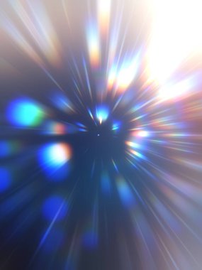 Parlak, canlı ve renkli duvar kağıtları. Parlayan parçacıkları ve çizgileri olan ışık patlaması yıldızı. Güzel soyut ışın arkaplanı.