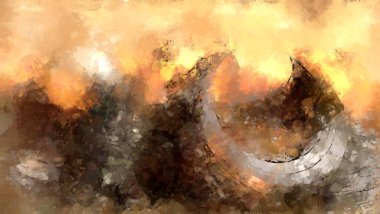 Tuval üzerinde etkileyici fırçalanmış resim. Soyut doku. 2D çizim. Geniş fırça darbeleri. Modern dijital sanat. Çağdaş fırça. Modern ifade. Popüler biçim boyanmış resim.