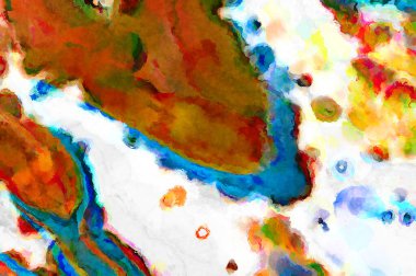 Modern fırça darbeleri. Poster, duvar sanatı, afiş, kart, kitap kapağı veya ambalaj için rahatlatıcı kompozisyonun yumuşak renkli çizimi. Pastel renklerle suluboya.