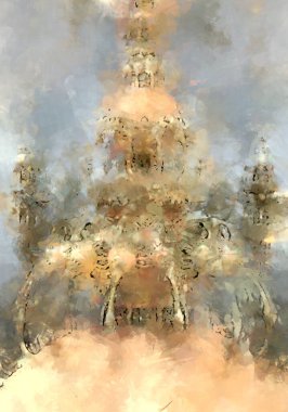 Tuval üzerinde etkileyici fırçalanmış resim. Soyut doku. 2D çizim. Geniş fırça darbeleri. Modern dijital sanat. Çağdaş fırça. Modern ifade. Popüler biçim boyanmış resim.