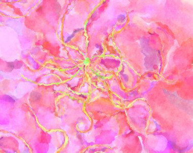 Modern fırça darbeleri. Poster, duvar sanatı, afiş, kart, kitap kapağı veya ambalaj için rahatlatıcı kompozisyonun yumuşak renkli çizimi. Pastel renklerle suluboya.