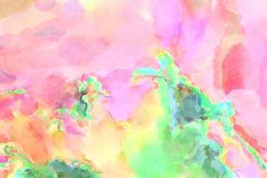 Modern fırça darbeleri. Poster, duvar sanatı, afiş, kart, kitap kapağı veya ambalaj için rahatlatıcı kompozisyonun yumuşak renkli çizimi. Pastel renklerle suluboya.