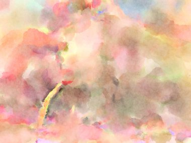 Modern fırça darbeleri. Poster, duvar sanatı, afiş, kart, kitap kapağı veya ambalaj için rahatlatıcı kompozisyonun yumuşak renkli çizimi. Pastel renklerle suluboya.