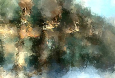 Tuval üzerinde etkileyici fırçalanmış resim. Soyut doku. 2D çizim. Geniş fırça darbeleri. Modern dijital sanat. Çağdaş fırça. Modern ifade. Popüler biçim boyanmış resim.