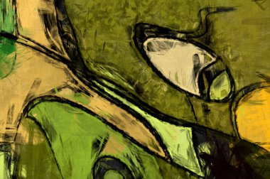 Kaos duvarı sanatı. Sanatsal canlılık ve renkli duvar kâğıdı. Kaotik resim. Taranmış Boyalı Soyut Arkaplan. Fırça darbesi ile boyanmış. Tuval üzerinde etkileyici fırçalanmış resim